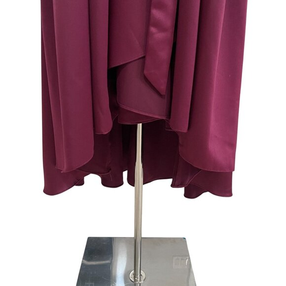 Alex Evenings Petite Burgundy Lace Chiffon Dress Formal Cocktail Wedding Guest - Picture 10 of 13